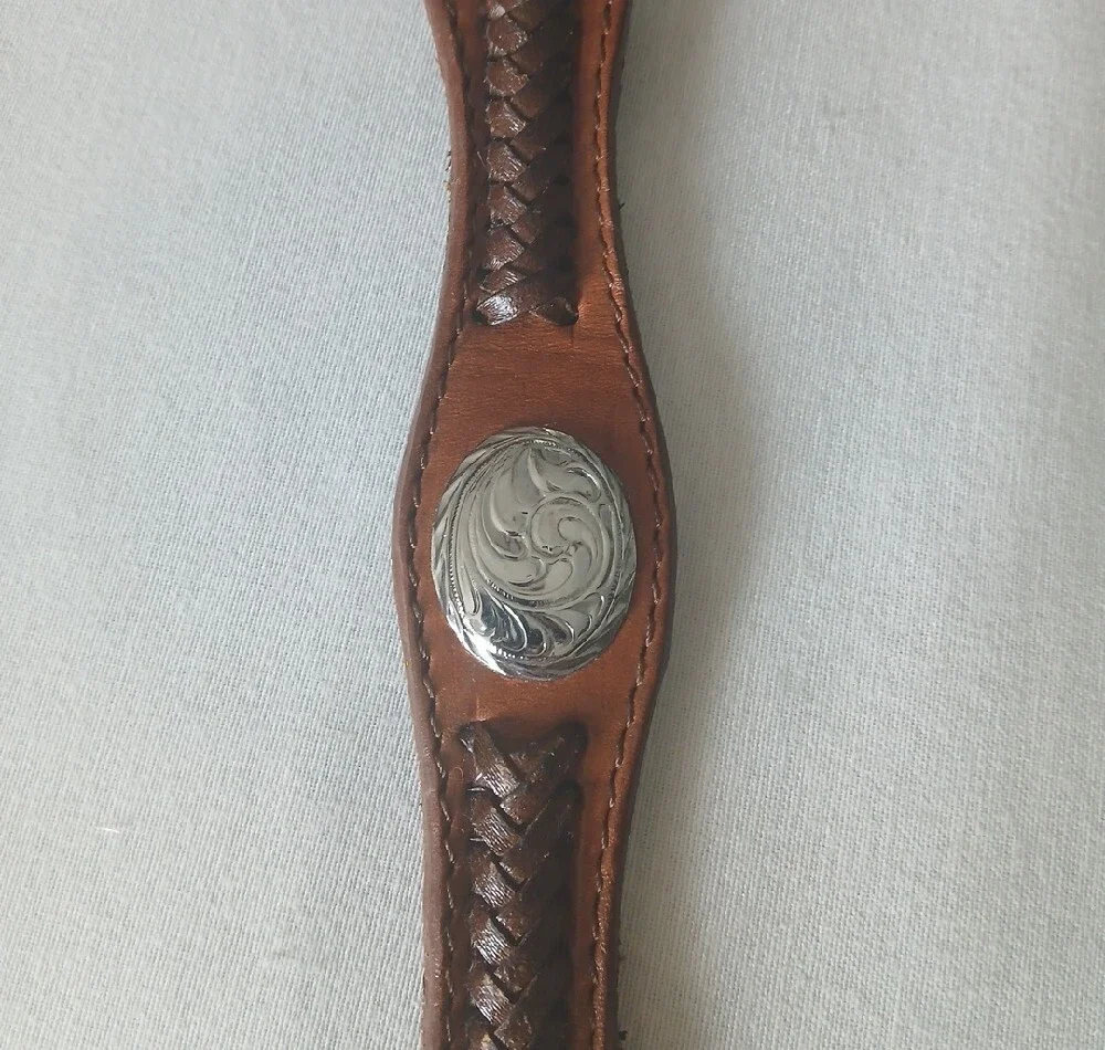 Kid's Brown Leather Braided Accent Belt